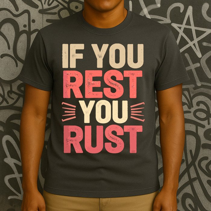 If You Rest You Rust Motivational Determination  T-Shirt