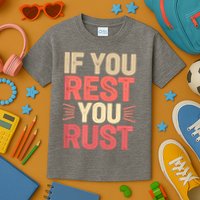 If You Rest You Rust Motivational Determination  Kids T-Shirt