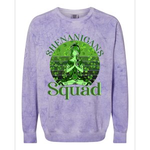 Irish Yoga Shenanigans Squad Sunset St Patricks Day Gift Colorblast Crewneck Sweatshirt