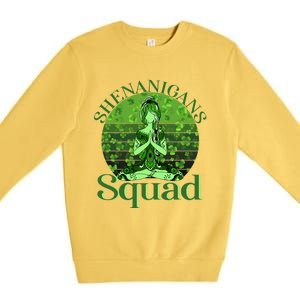 Irish Yoga Shenanigans Squad Sunset St Patricks Day Gift Premium Crewneck Sweatshirt