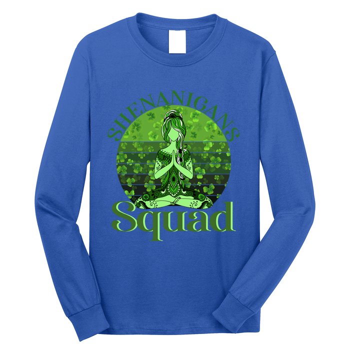 Irish Yoga Shenanigans Squad Sunset St Patricks Day Gift Long Sleeve Shirt