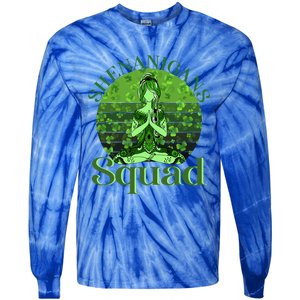 Irish Yoga Shenanigans Squad Sunset St Patricks Day Gift Tie-Dye Long Sleeve Shirt