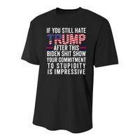 If You Still Hate Trump After This Biden Show Vote Trump Youth Performance Sprint T-Shirt