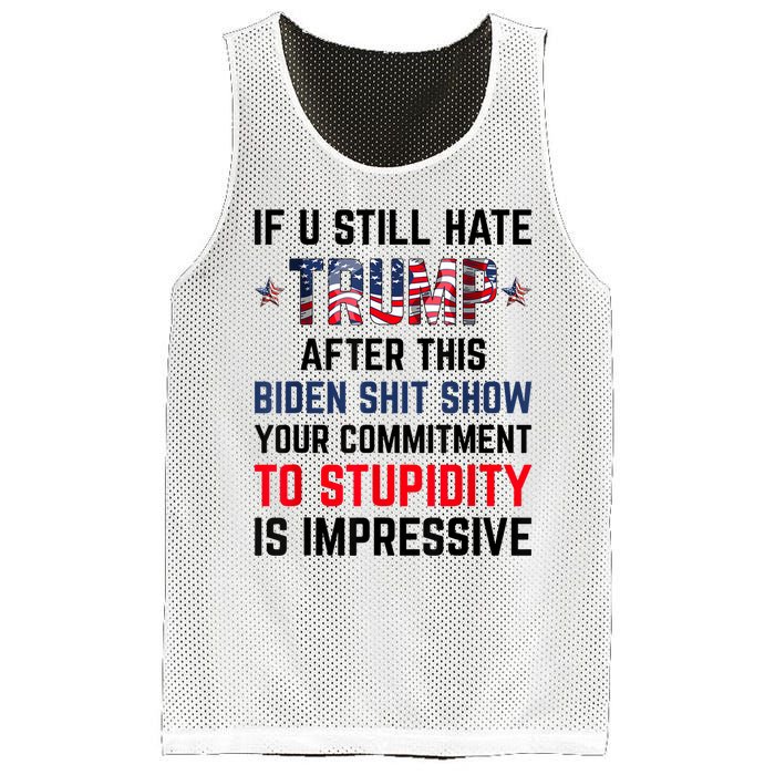 If You Still Hate Trump After This Biden Shit Show Funny Mesh Reversible Basketball Jersey Tank