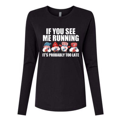 If You Sea Me Running Its Probably Fireworks Director Usa Gift Womens Cotton Relaxed Long Sleeve T-Shirt