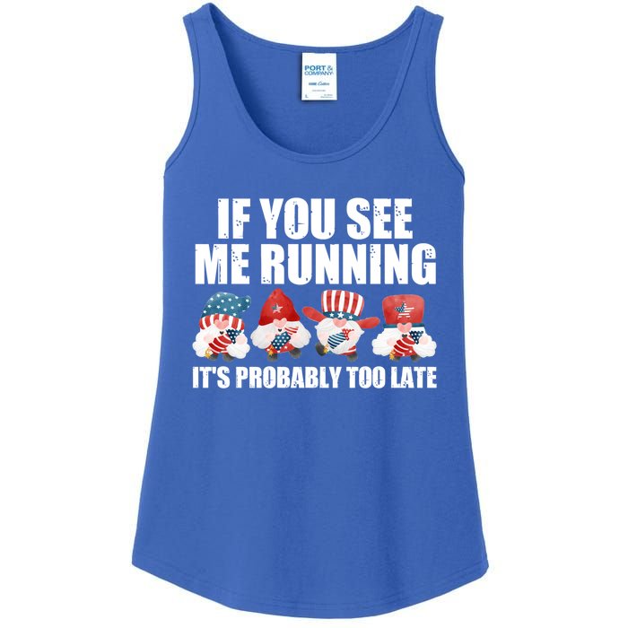 If You Sea Me Running Its Probably Fireworks Director Usa Gift Ladies Essential Tank