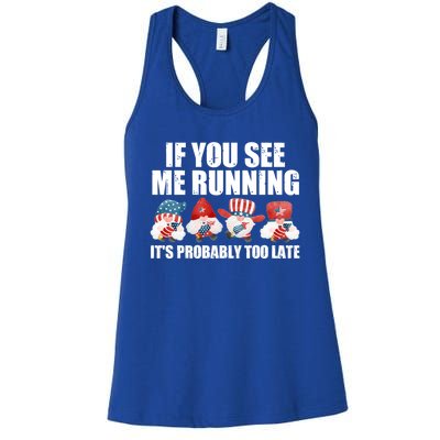 If You Sea Me Running Its Probably Fireworks Director Usa Gift Women's Racerback Tank