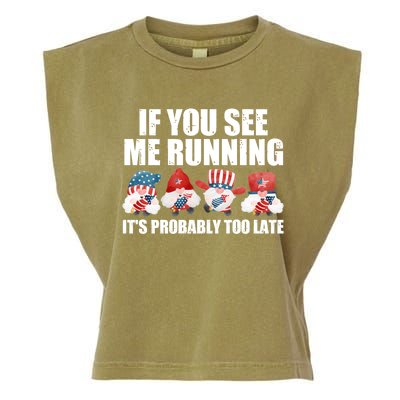 If You Sea Me Running Its Probably Fireworks Director Usa Gift Garment-Dyed Women's Muscle Tee