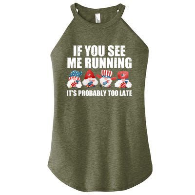 If You Sea Me Running Its Probably Fireworks Director Usa Gift Women's Perfect Tri Rocker Tank