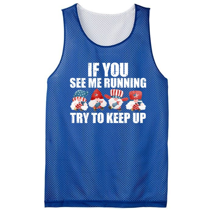 If You Sea Me Running Try To Keep Up Fireworks Director Usa Gift Mesh Reversible Basketball Jersey Tank