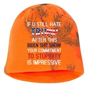 If You Still Hate Trump After This Biden Shit Show Funny Kati - Camo Knit Beanie