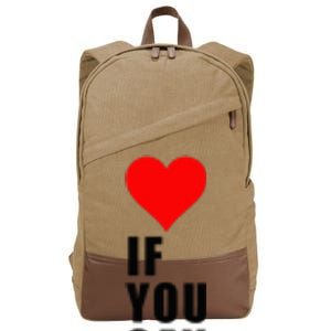 If You Say Funny I Love Heart Red Color Women Apparel Cotton Canvas Backpack