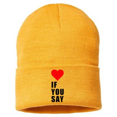 If You Say Funny I Love Heart Red Color Women Apparel Sustainable Knit Beanie