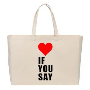 If You Say Funny I Love Heart Red Color Women Apparel Cotton Canvas Jumbo Tote