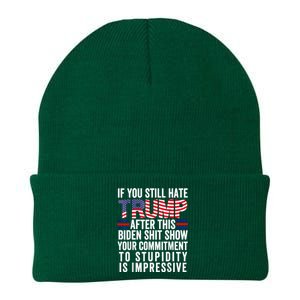 If You Still Hate Trump After This Biden Show Vote Trump Knit Cap Winter Beanie