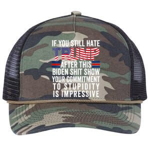 If You Still Hate Trump After This Biden Show Vote Trump Retro Rope Trucker Hat Cap