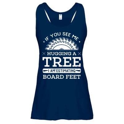 If You See Me Hugging A Tree Woodworking Lumberjack Ladies Essential Flowy Tank