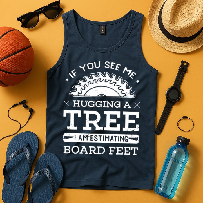 If You See Me Hugging A Tree Woodworking Lumberjack Tank Top
