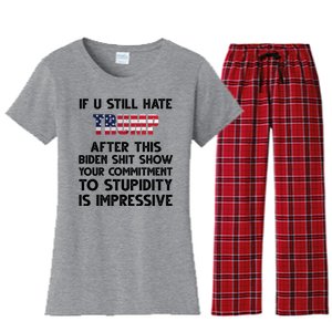 If You Still Hate Trump After This Stupidity Is Impressive Funny Women's Flannel Pajama Set