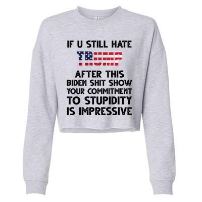 If You Still Hate Trump After This Stupidity Is Impressive Funny Cropped Pullover Crew