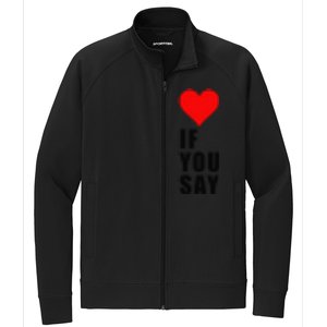 If You Say Funny I Love Heart Red Color Women Apparel Gift Stretch Full-Zip Cadet Jacket