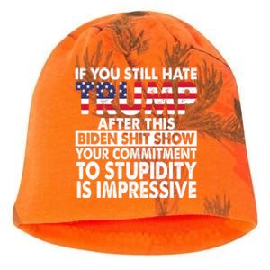 If You Still Hate Trump After This Biden Shit Show Funny Kati - Camo Knit Beanie