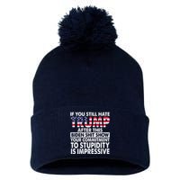 If You Still Hate Trump After This Biden Shit Show Funny Pom Pom 12in Knit Beanie