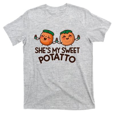 I Yam Shes My Sweet Potato Couples Funny Thanksgiving T-Shirt