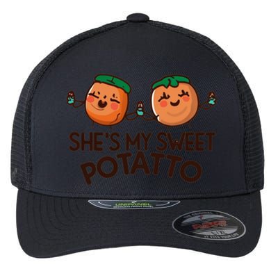 I Yam Shes My Sweet Potato Couples Funny Thanksgiving Flexfit Unipanel Trucker Cap