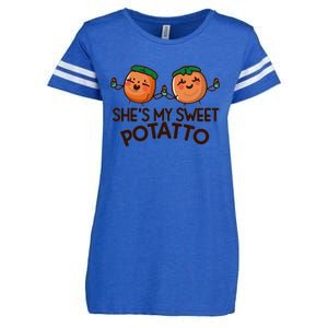 I Yam Shes My Sweet Potato Couples Funny Thanksgiving Enza Ladies Jersey Football T-Shirt