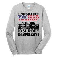 If You Still Hate Trump After This Biden Shit Show Funny Politcal Tall Long Sleeve T-Shirt