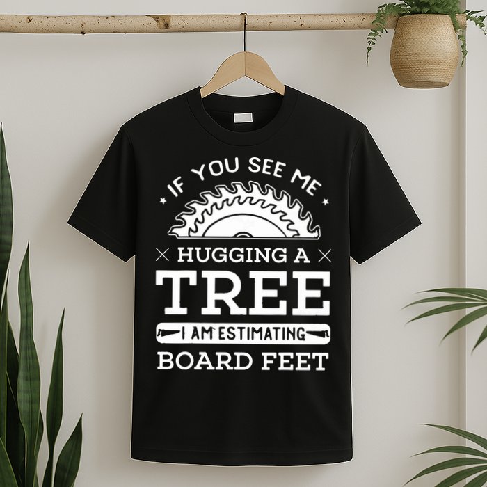 If You See Me Hugging A Tree Woodworking Lumberjack T-Shirt