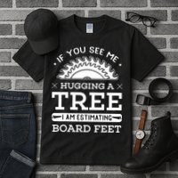 If You See Me Hugging A Tree Woodworking Lumberjack Tall T-Shirt