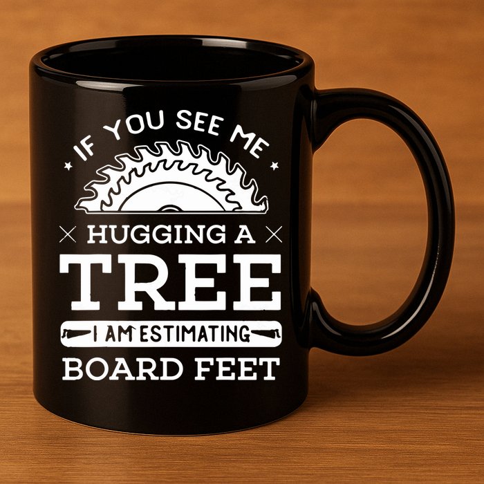 If You See Me Hugging A Tree Woodworking Lumberjack 11oz C Handle Ceramic Mug