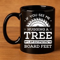 If You See Me Hugging A Tree Woodworking Lumberjack 11oz C Handle Ceramic Mug