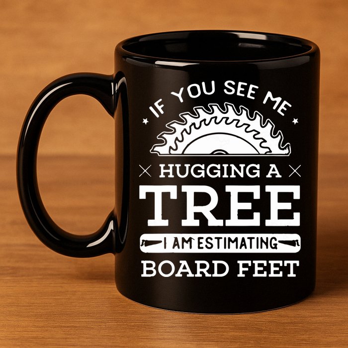 If You See Me Hugging A Tree Woodworking Lumberjack 11oz C Handle Ceramic Mug