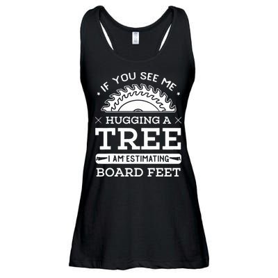 If You See Me Hugging A Tree Woodworking Lumberjack Ladies Essential Flowy Tank