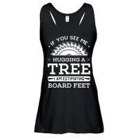 If You See Me Hugging A Tree Woodworking Lumberjack Ladies Essential Flowy Tank