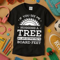 If You See Me Hugging A Tree Woodworking Lumberjack Kids T-Shirt