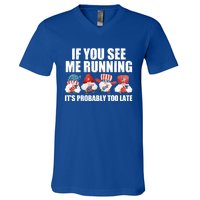 If You Sea Me Running Its Probably Fireworks Director Usa Cute Gift V-Neck T-Shirt