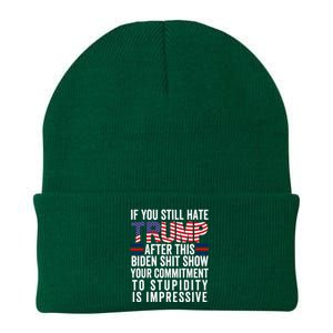 If You Still Hate Trump After This Biden Show Vote Trump Knit Cap Winter Beanie