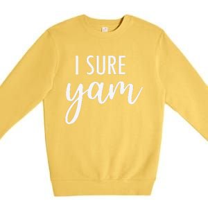 I Yam She's My Sweet Potato Valentine's Thanksgiving Couple Premium Crewneck Sweatshirt