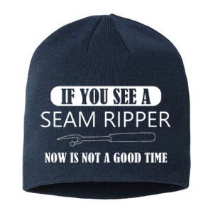 If You See A Seam Ripper Funny Sewing Sustainable Beanie