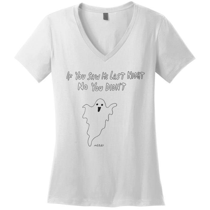 If You Saw Me Last Nicht No You DidnT Women's V-Neck T-Shirt