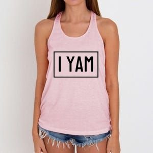 I Yam She's My Sweet Potato Thanksgiving Matching Couples Women's Knotted Racerback Tank