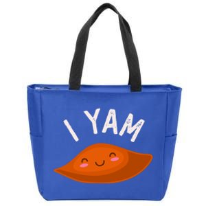 I Yam Shes My Sweet Potato Couples Matching Thanksgiving Gift Zip Tote Bag