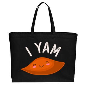 I Yam Shes My Sweet Potato Couples Matching Thanksgiving Gift Cotton Canvas Jumbo Tote