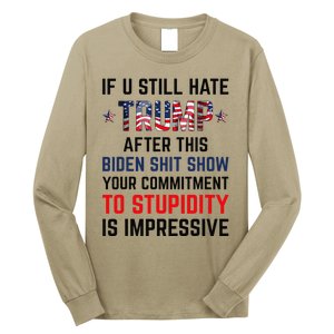 If You Still Hate Trump After This Biden Shit Show Funny Long Sleeve Shirt