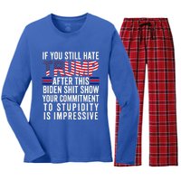 If You Still Hate Trump After This Biden Show Vote Trump Women's Long Sleeve Flannel Pajama Set 