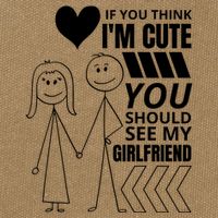 If You Think IM Cute You Should See My Girlfriend Funny Cotton Canvas Backpack